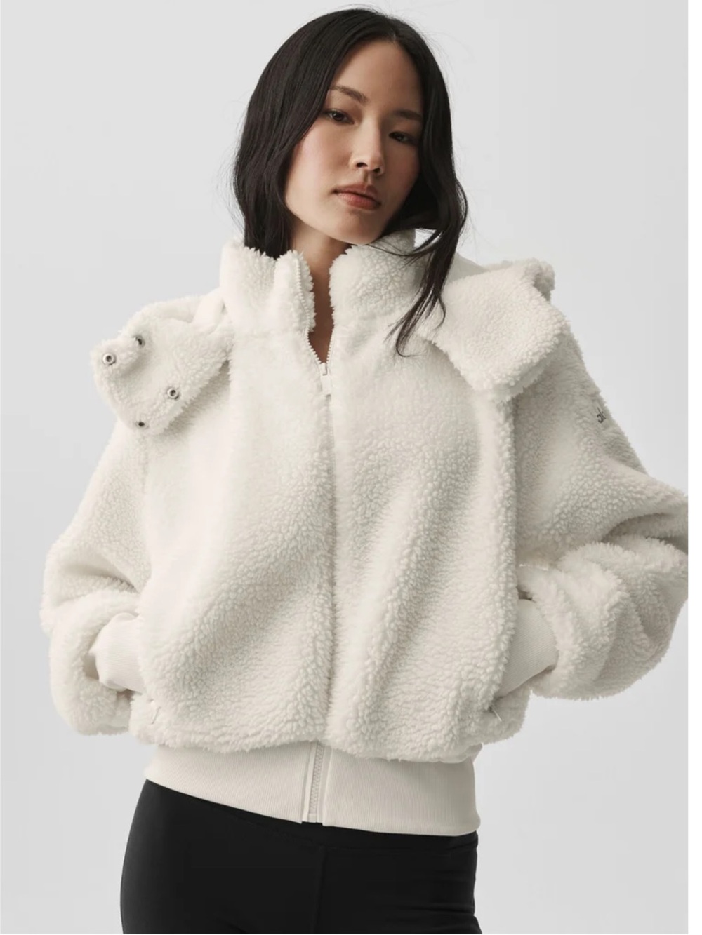 Alo Yoga Foxy Sherpa Jacket Ivory Size XS